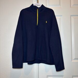 Polo by Ralph Lauren Men's Dark Blue 1/4 Zip Fleece Pullover Size XXL